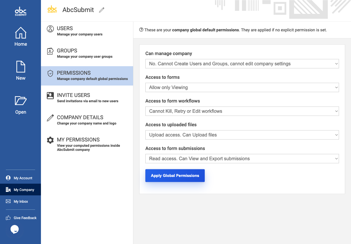 Company permissions
